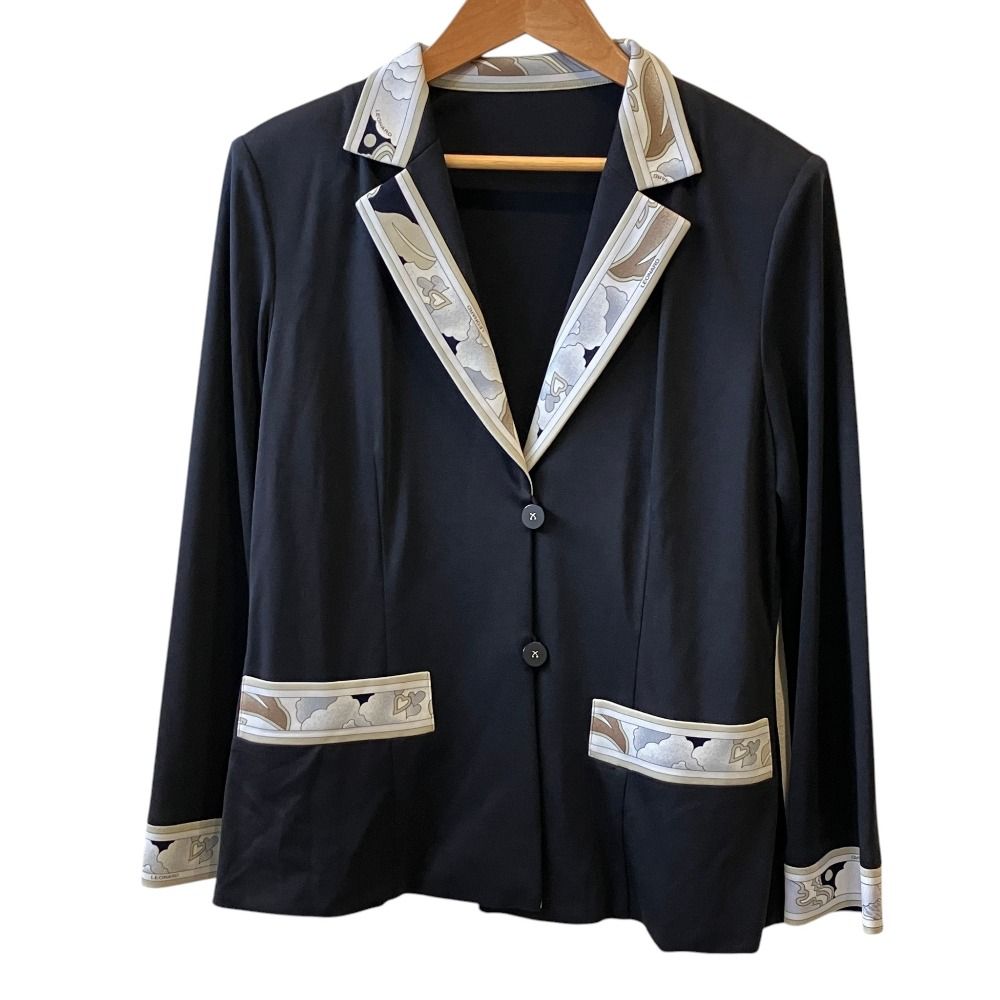 美品 LEONARD FASHION レオナールファッション フラワープリントトリム