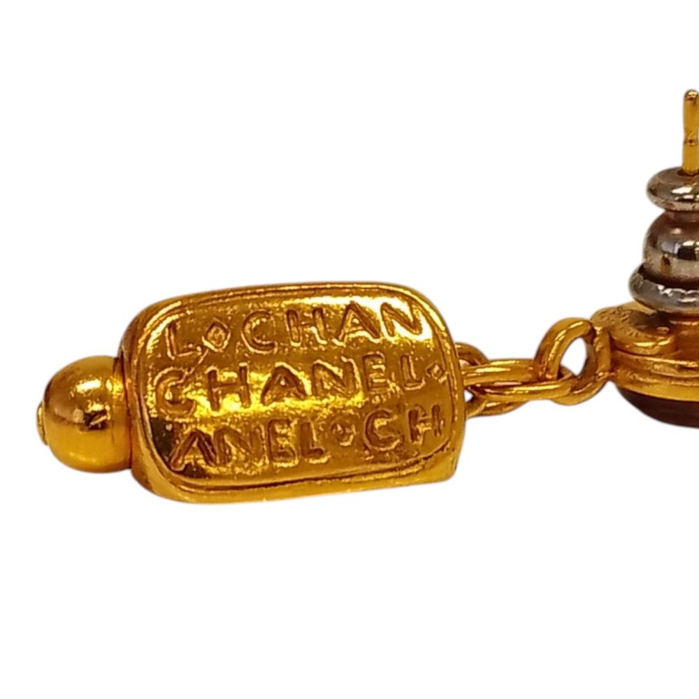 良品 99A CHANEL シャネル ヴィンテージ グリポア スイングピアス GP