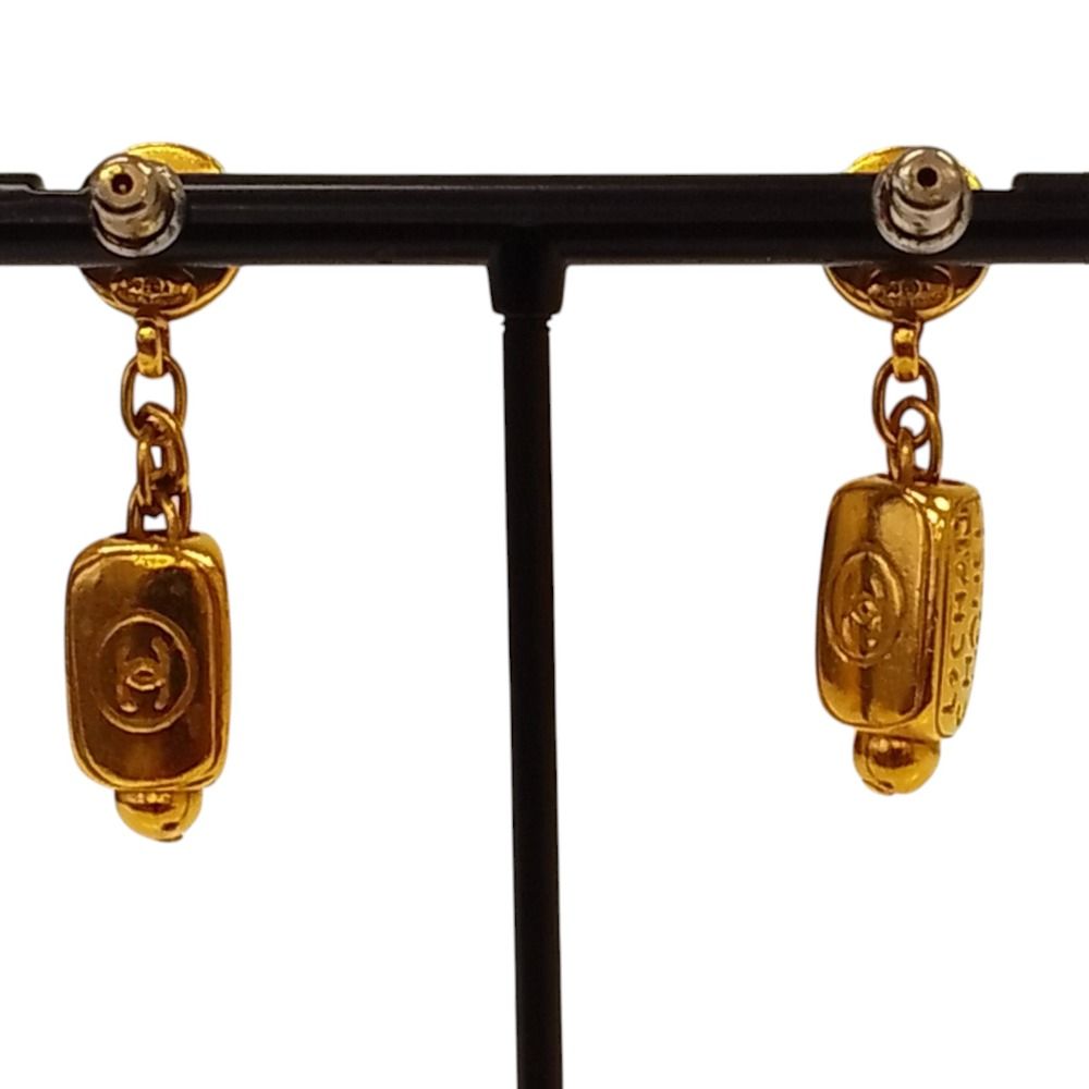 良品 99A CHANEL シャネル ヴィンテージ グリポア スイングピアス GP