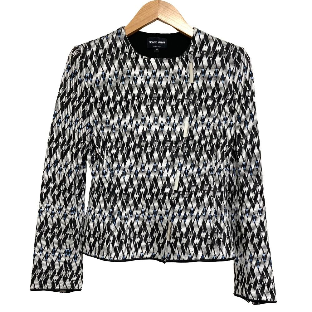 美品 GIORGIO ARMANI ジョルジオアルマーニ 総柄ジャガード ニット