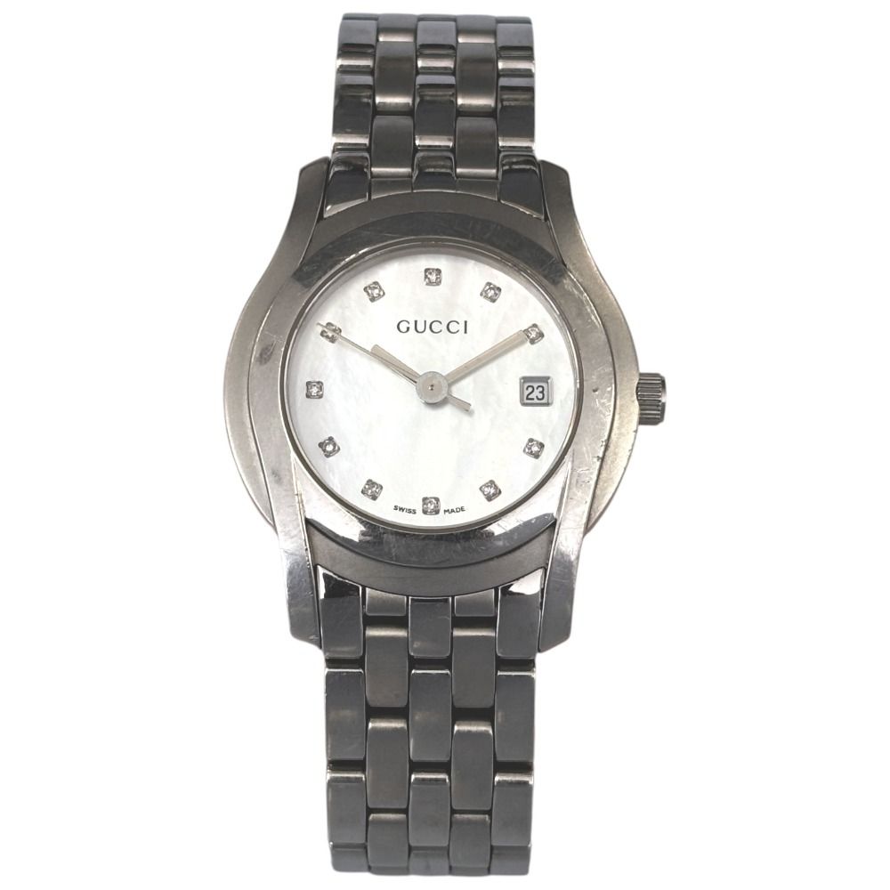 ジャンク品 GUCCI グッチ 5500L 12Pダイヤモンド シェル文字盤