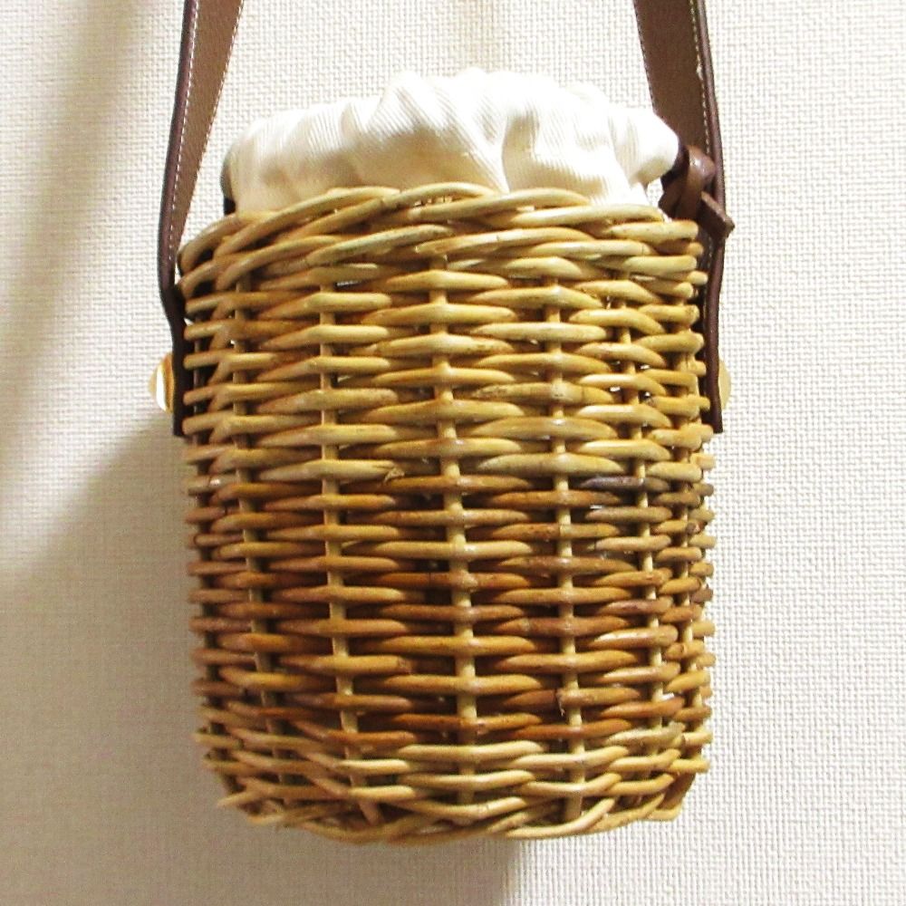 【美品】マニマリス MANIMARIS バスケットシングル かごバッグ 美品 MANIMARIS マニマリス ショルダーバスケット かごバッグ