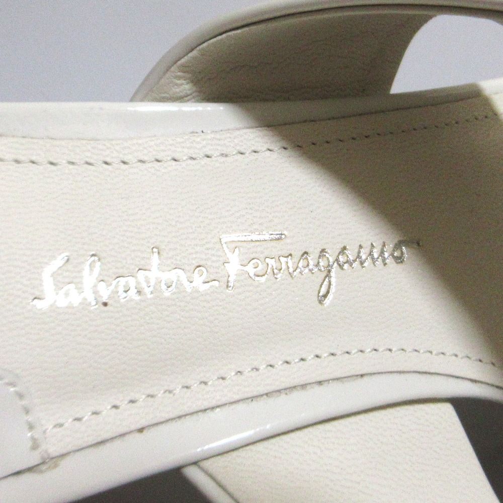 良品 Salvatore Ferragamo フェラガモ レザー ミュールサンダル サイズ