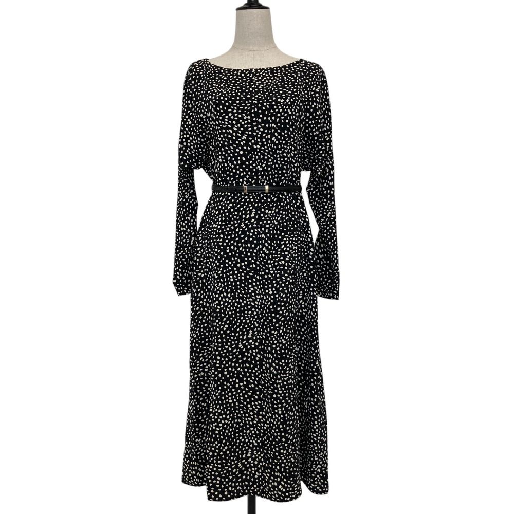 未使用 26SS Max Mara STUDIO マックスマーラステュディオ ピローゲ キャディ プリント ドレス ワンピース サイズ40 ブラック レディース 古着 中古 USED