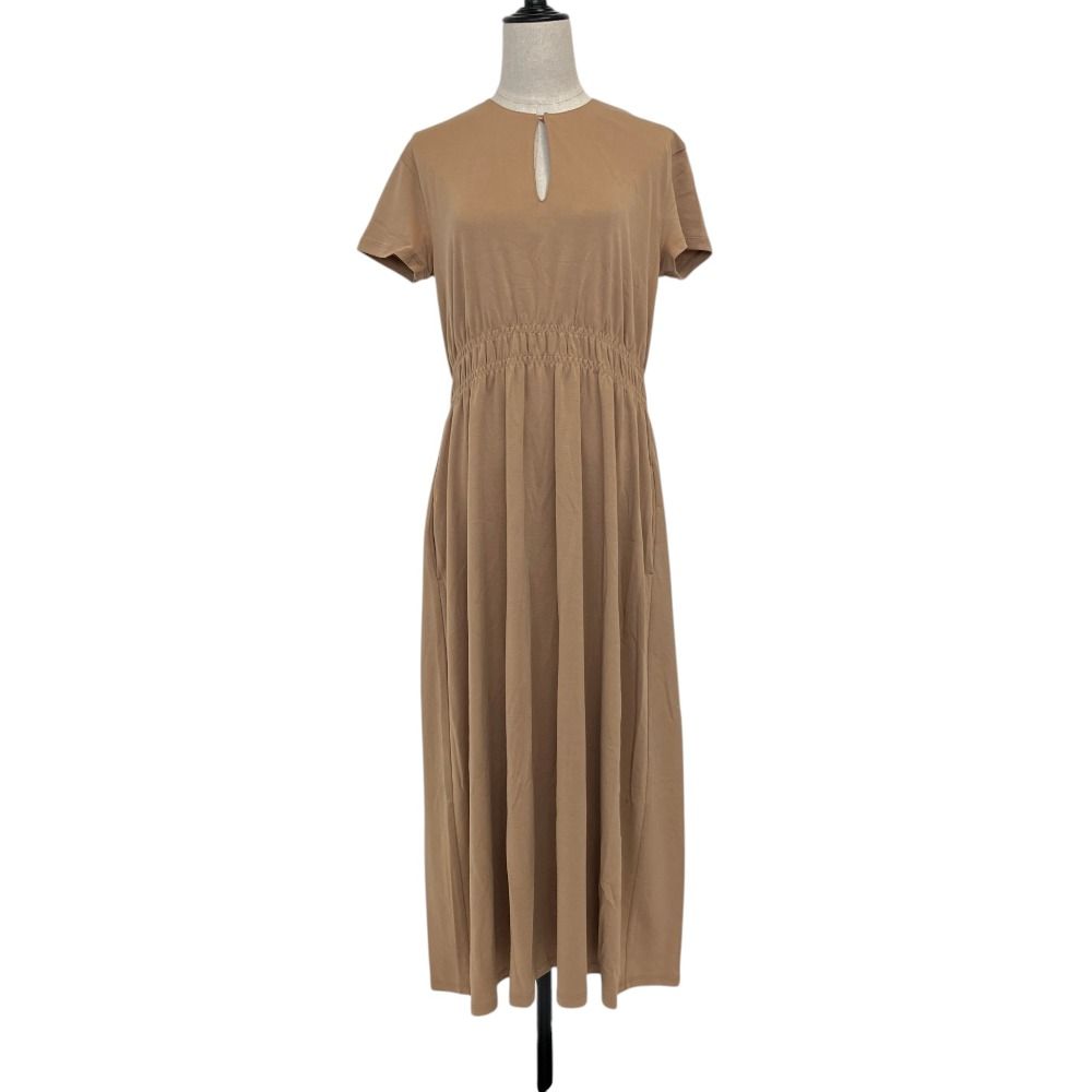 未使用 26SS MM by Max Mara エムエムバイマックスマーラ キャノン モダールブレンド ドレス ワンピース L ベージュ レディース 古着 中古 USED