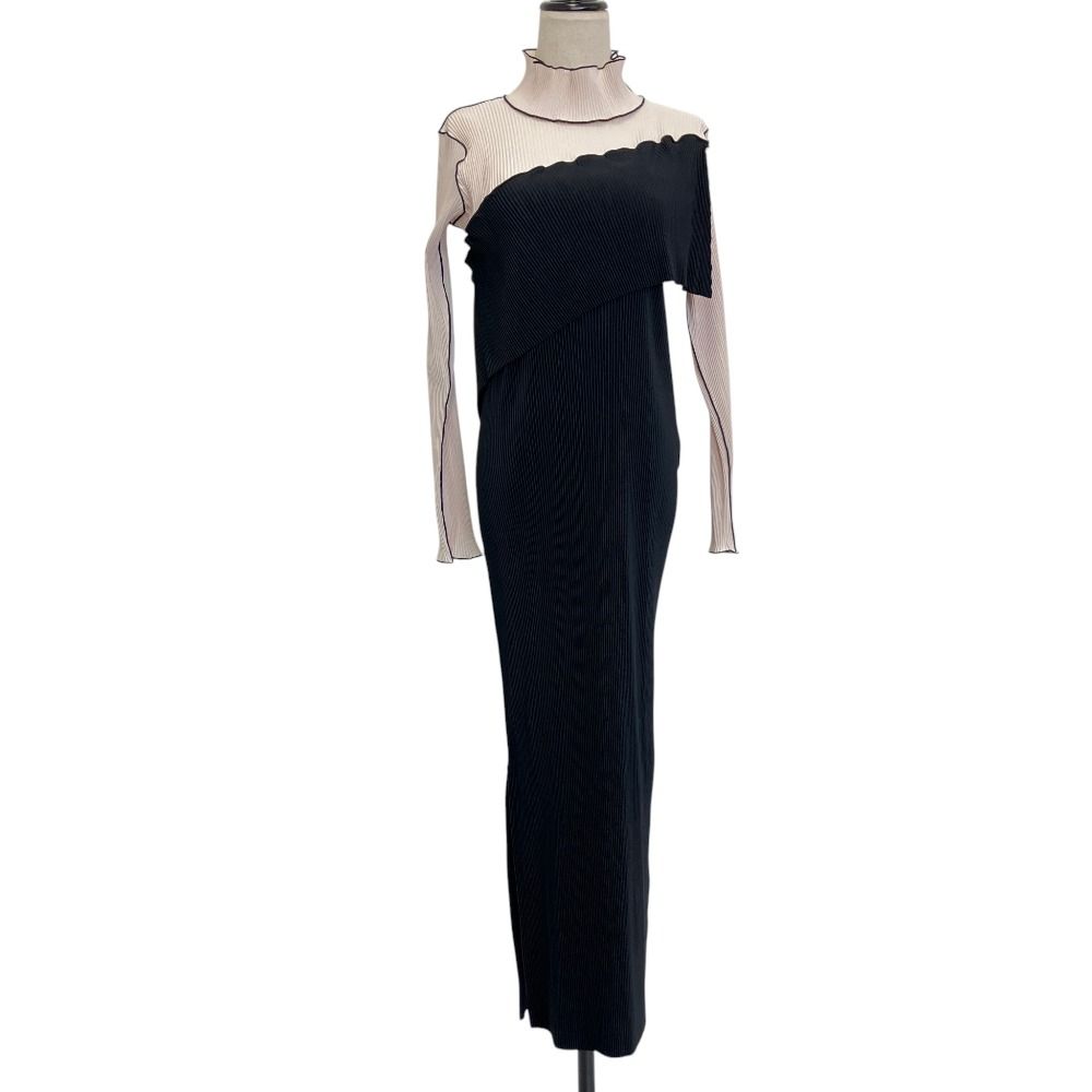 新品同様 コトハヨコザワ SPIRAL WAVE LONG SLEEVE DRESS HIGH NECK
