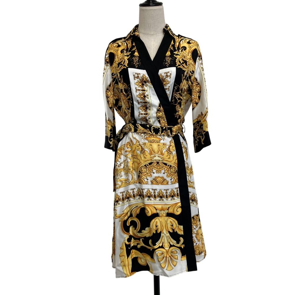 未使用 VERSACE ヴェルサーチ バロック柄 カシュクール コート