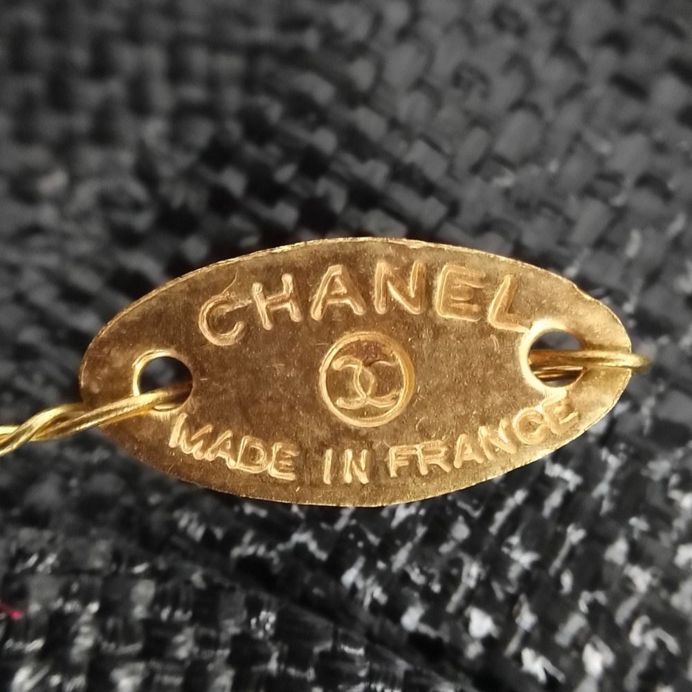 美品 CHANEL シャネル キャンバス カメリアコサージュ ピンブローチ