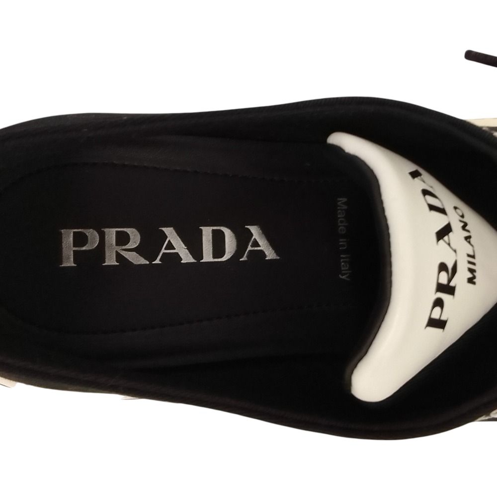 良品 PRADA プラダ ローカット ポインテッドトゥ キャンバススニーカー