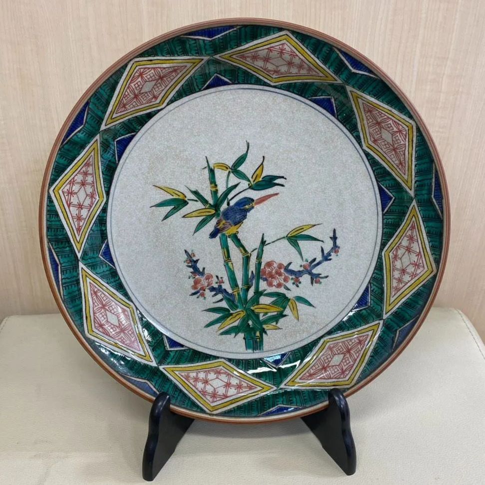 ✨骨董品✨】九谷 五彩 大皿 飾皿 アンティーク レトロ ヴィンテージ