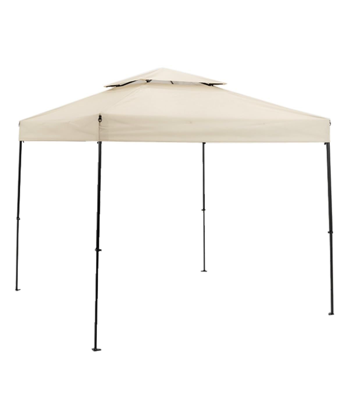 [ヒマラヤ] ワンタッチタープテント 2.5m×2.5m 大型 ワンタッチタープ250 EC160201D02 サンドベージュ 風抜けベンチレーション 組み立て簡単 シルバーコーティング UVカット 4段階調整