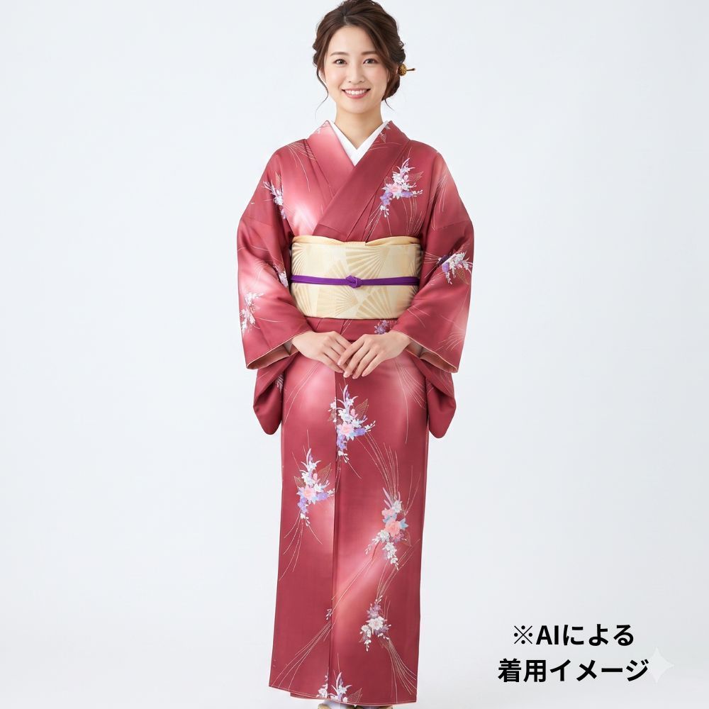 夏物 江戸小紋 新品 仕立上がり 正絹 草花 五泉駒絽 身丈172cm 裄丈69cm