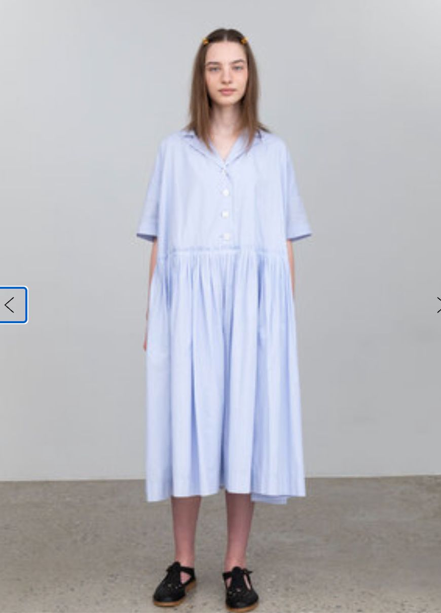 Ouilara Cotton Pleated Dress ウィララ ONE PIECE