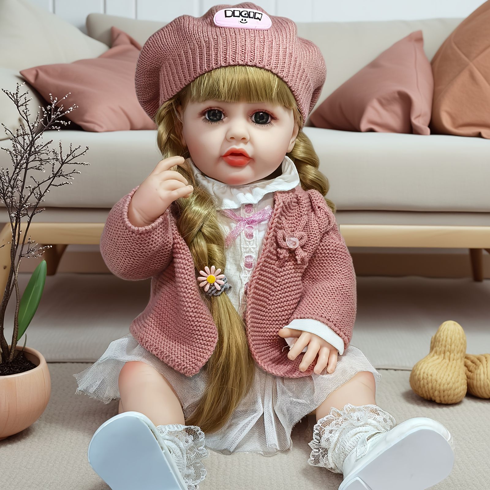 リボーンドール　人形　女の子　ベビーカー付き　60cm リアル クリスマス リアルな55cm】リボーンベビードール 金髪 プリンセスベビー人形