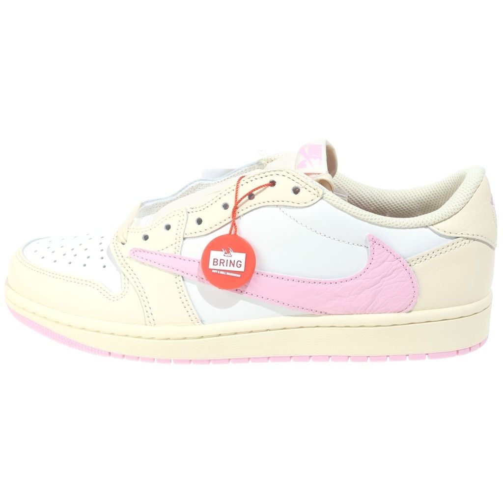 NIKE (ナイキ) ×TRAVIS SCOTT AIR JORDAN 1 RETRO LOW OG トラビススコット エアージョーダンワン レトロ ローカットスニーカー ピンク/ベージュ US10/28cm IQ7604-100