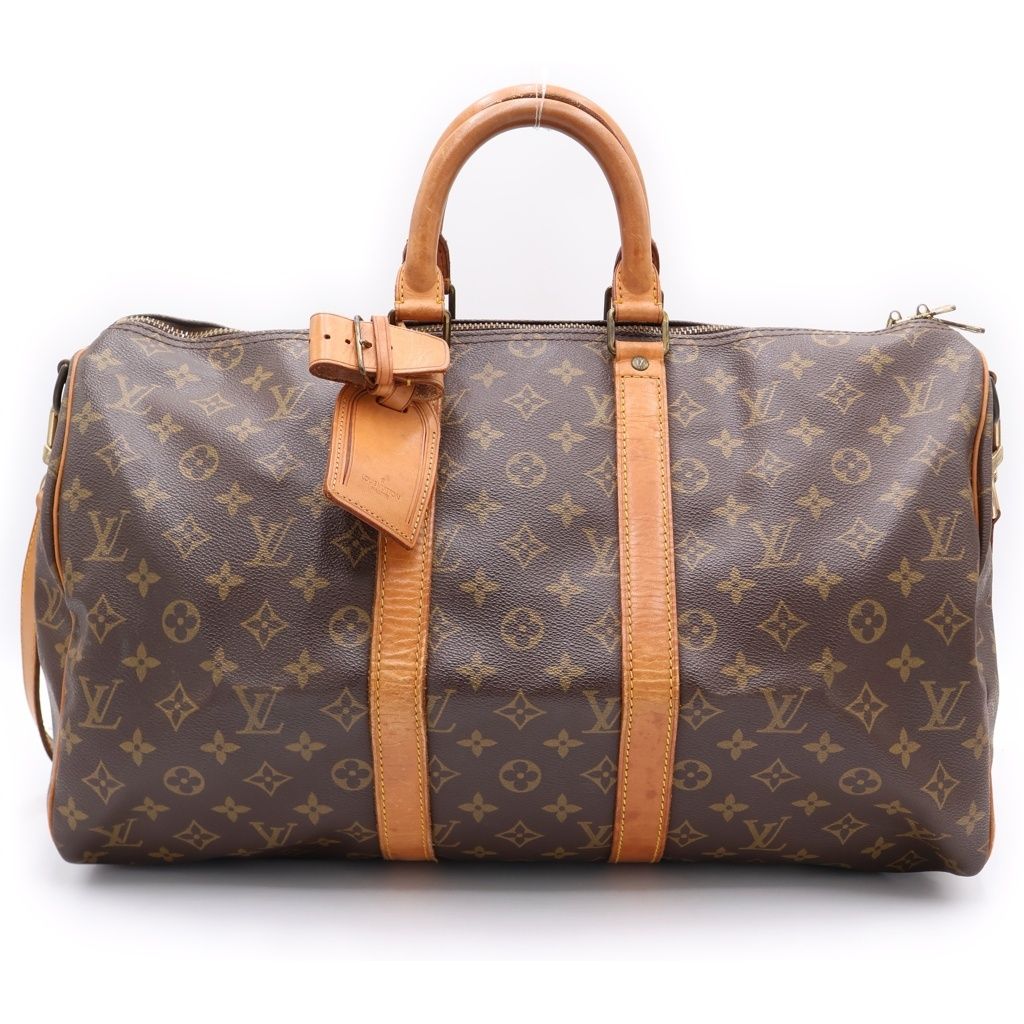LOUIS VUITTON (ルイヴィトン) モノグラム キーポル45 ボストンバッグ ハンドバッグ トラベルバッグ ショルダーバッグ ブラウン レザー×PVC M41418 ゴールド金具