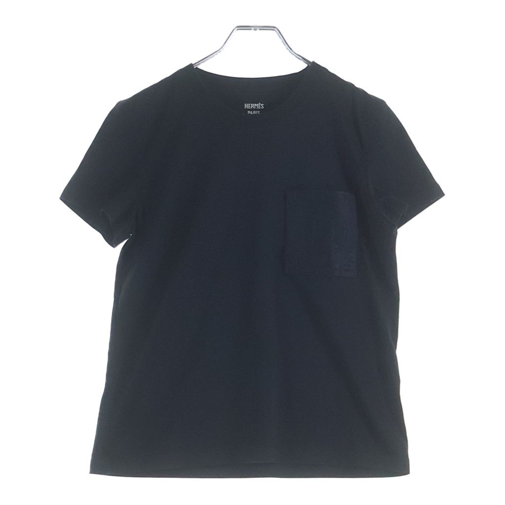 HERMES (エルメス) Hポケット Tシャツ コットン ブラック #36 4515DA 44-7703