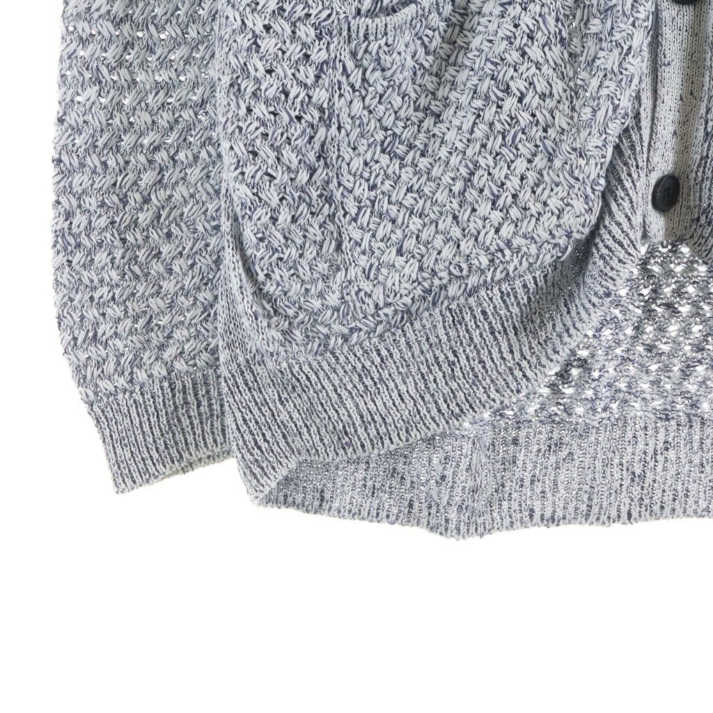 YOKE (ヨーク) 23SS MESH CARDIGAN メッシュ カーディガン ブルー