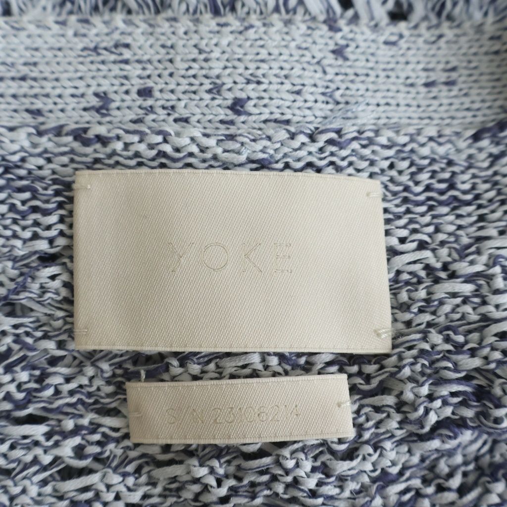 YOKE (ヨーク) 23SS MESH CARDIGAN メッシュ カーディガン ブルー