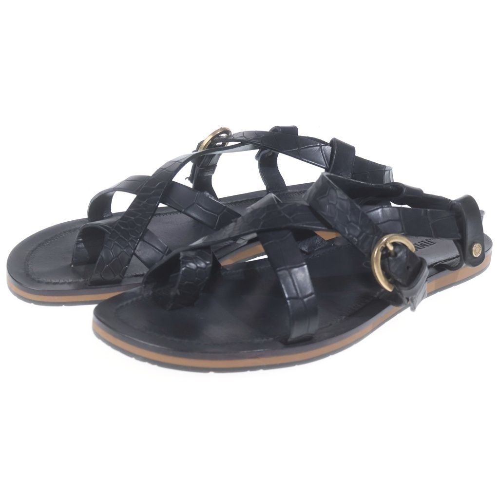 JIMMY CHOO (ジミーチュウ) □サンダル ブラック レザー - メルカリ