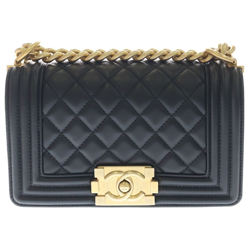 CHANEL (シャネル) ボーイシャネル マトラッセ ココマーク スモール ゴールド金具 ラムスキン ブラック A67085 279,675円