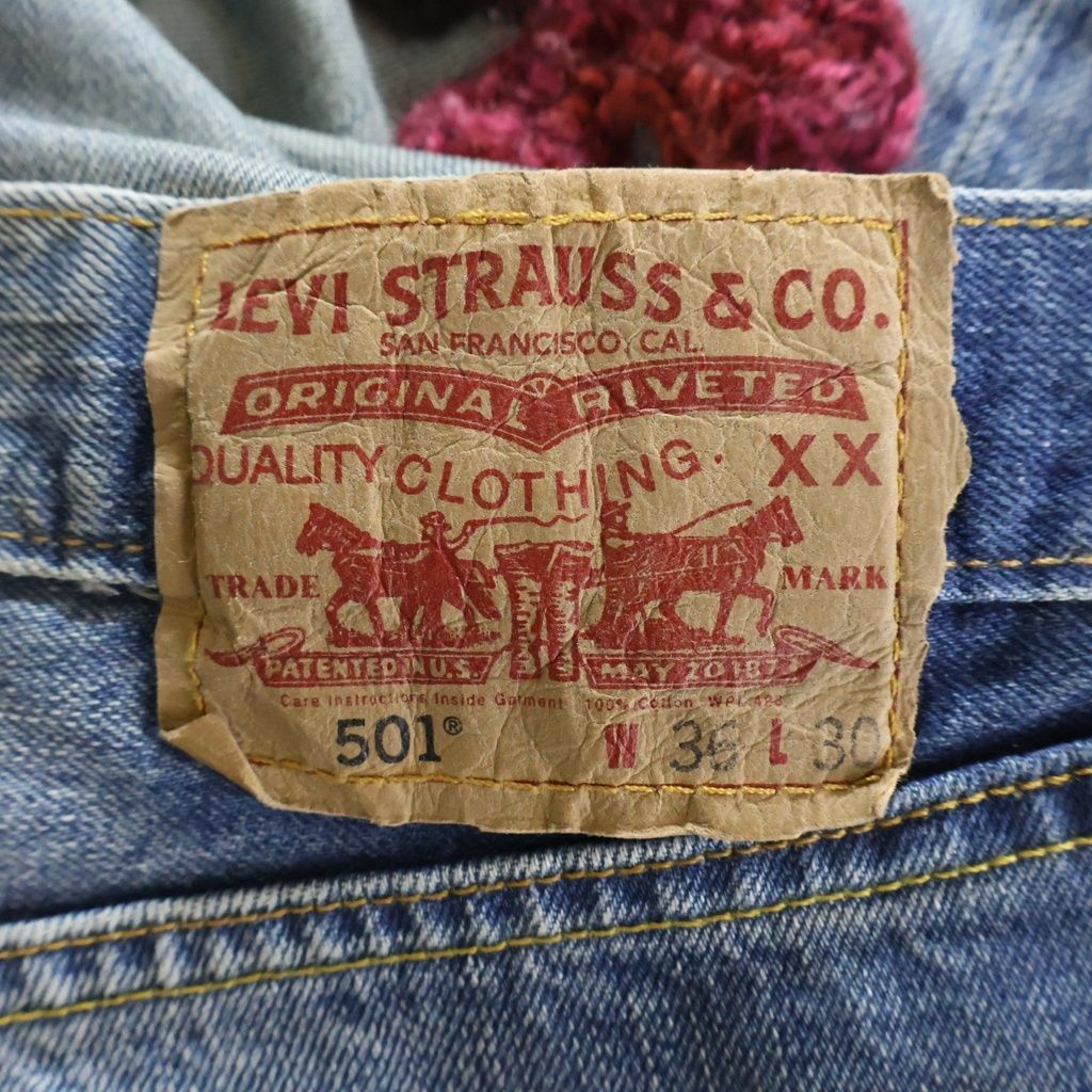 Y.A.R.N (ヤーン) ×Levi's リーバイス 501 3D CROSS ニットクロス刺
