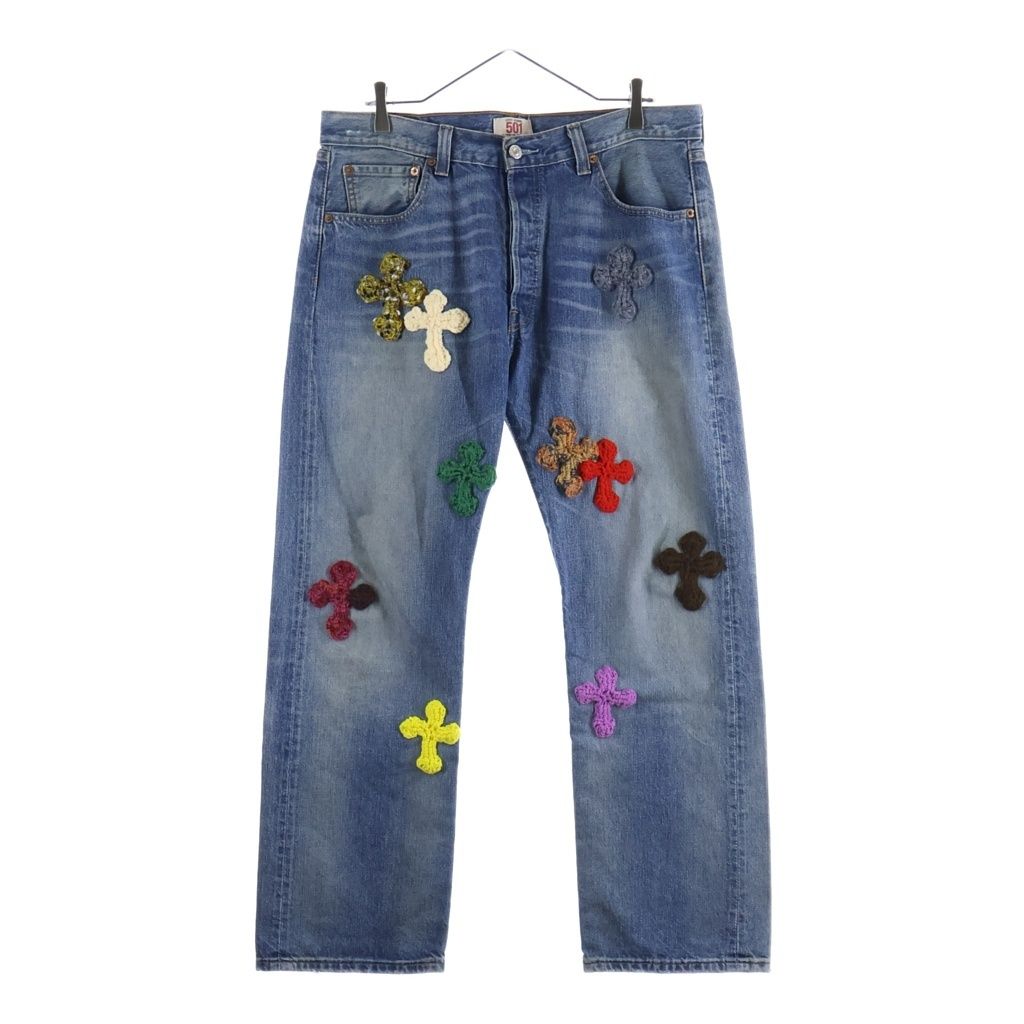Y.A.R.N ヤーン デニム パンツ　LEVI’S Y.A.R.N (ヤーン) ×Levi's リーバイス 501 3D CROSS ニットクロス刺