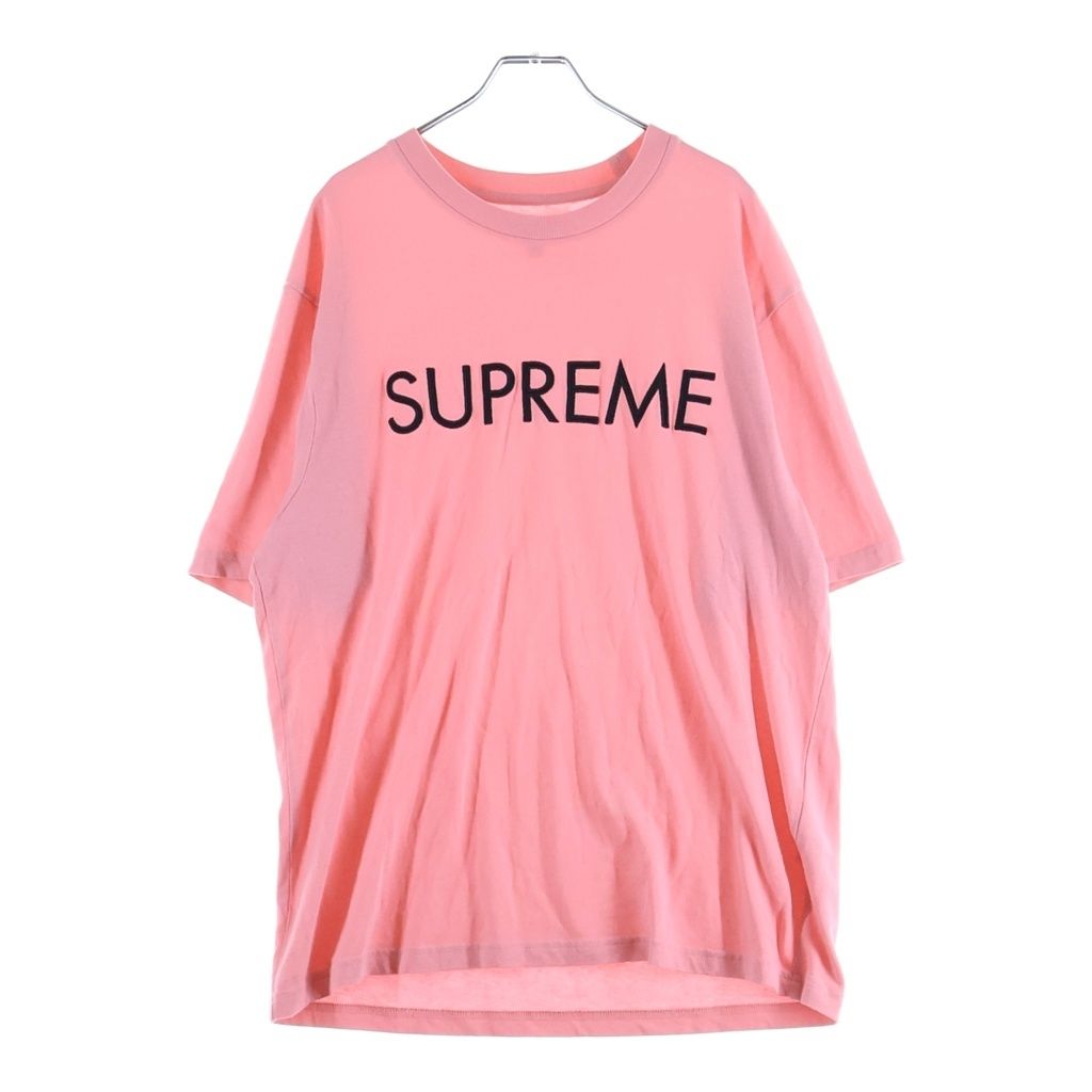supreme capital s/s top pink Sサイズ 25ss SUPREME (シュプリーム) 25SS Capital S/S Tee フロントロゴ刺繍