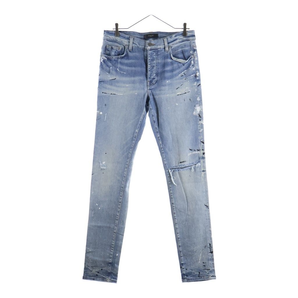 AMIRI (アミリ) ダメージ ペイント加工 ボタンフライ スキニーデニム