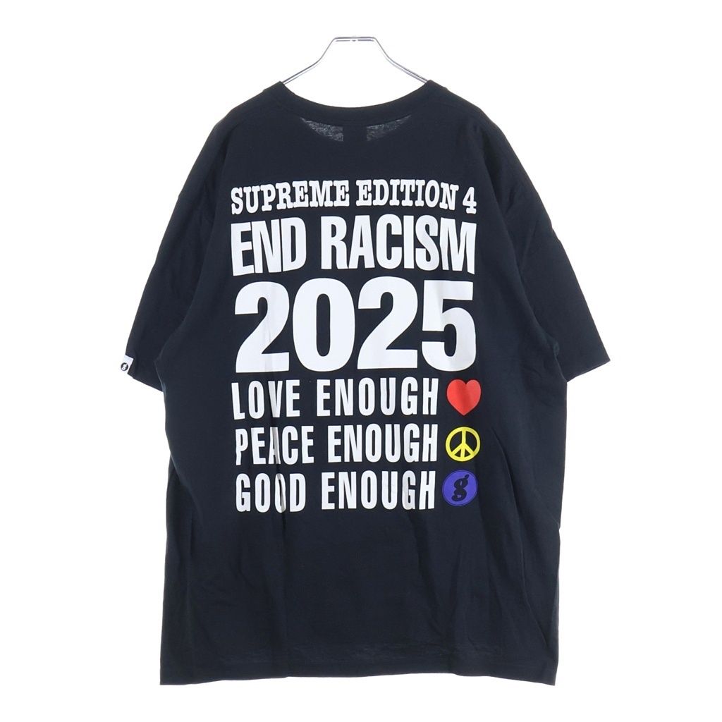 SUPREME (シュプリーム) 25SS ×GOODENOUGH End Racism Tee グッドイナフ エンドレイシズム 両面プリントTシャツ 半袖クルーネックカットソー ブラック 17,243円
