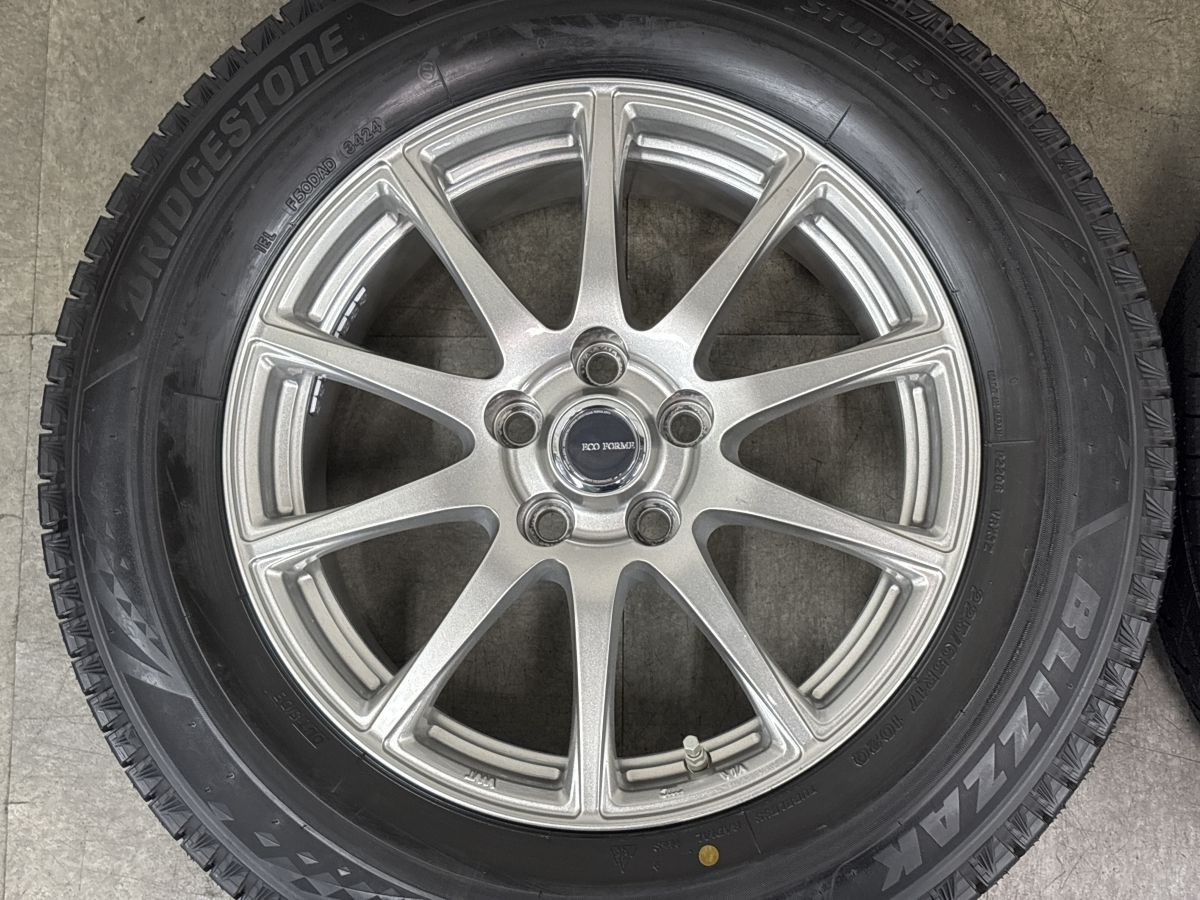 美品 バリ溝】エコフォルム 17in 7.5J +40 PCD114.3 ブリヂストン 