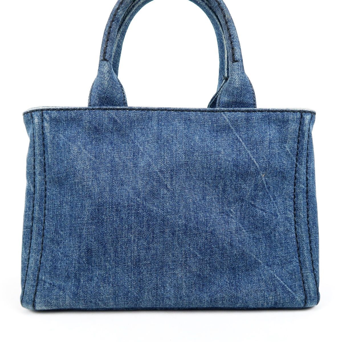 美品】PRADA プラダ カナパ デニム 2WAYショルダー ハンドバッグ