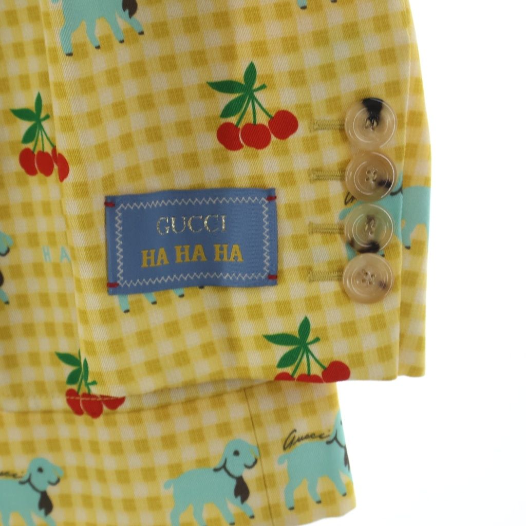 GUCCI (グッチ) □HA HA HA gingham jacket ダブルテーラード