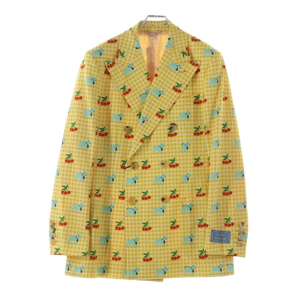 GUCCI (グッチ) □HA HA HA gingham jacket ダブルテーラード