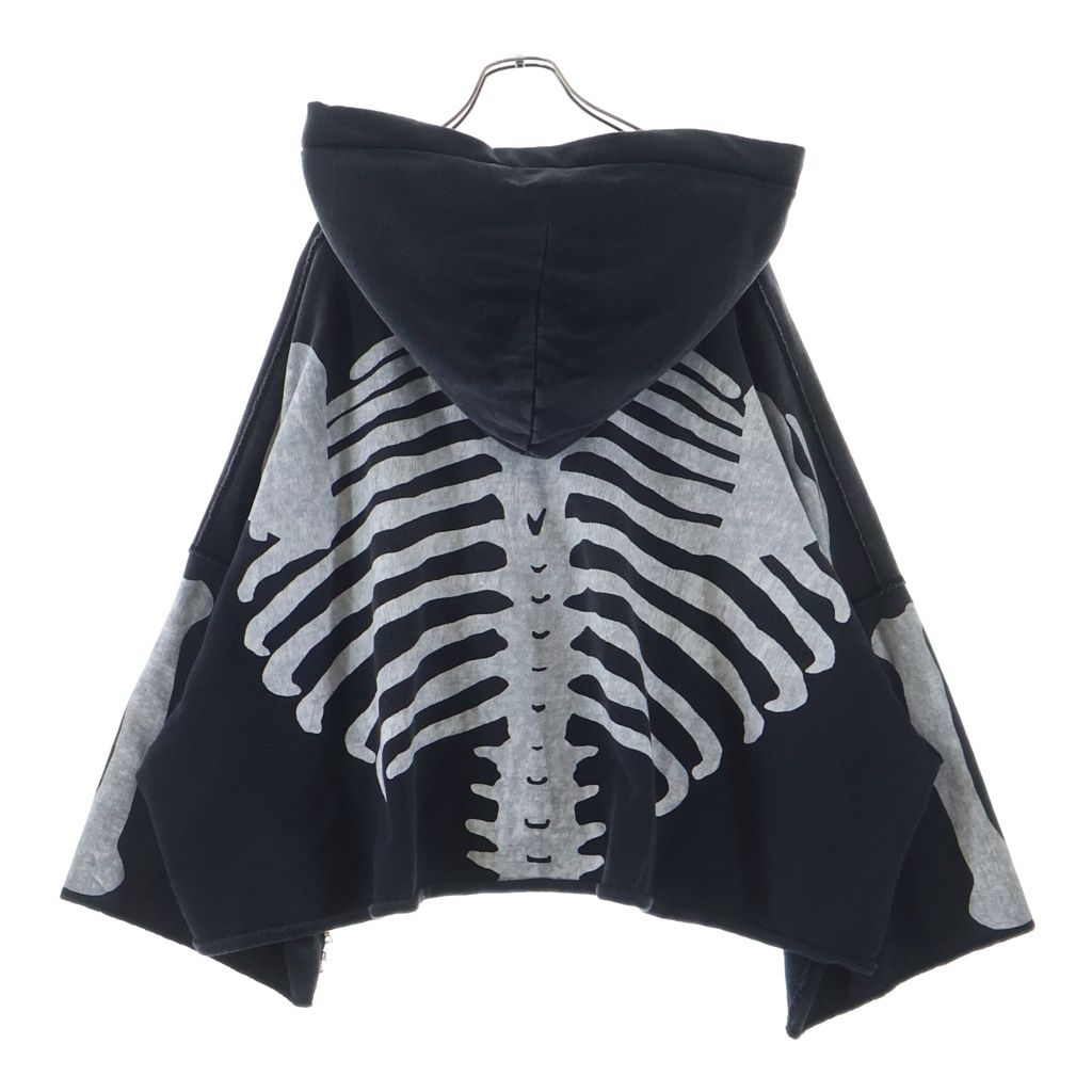 KAPITAL キャピタル　パーカー　スウェット　変形　メンズ　サイズL ロゴ KAPITAL (キャピタル) 25SS Bone Zip Up Hoodie ボーンデザイン ジップ