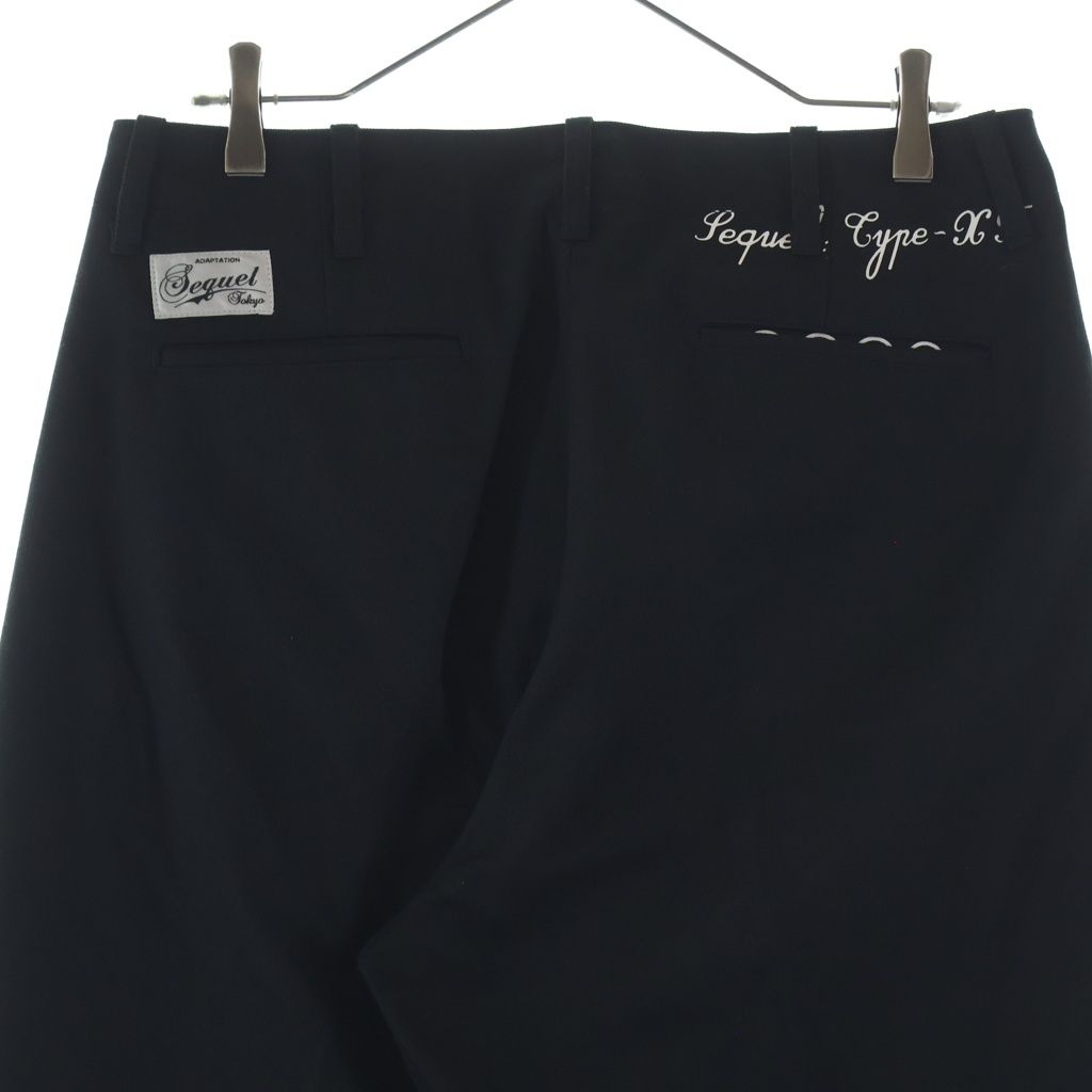 SEQUEL CHINO PANTS TYPE-F シークエル サイドライン 黒 SEQUEL (シークエル) CHINO PANTS TYPE-F ジップフライ チノ ワーク