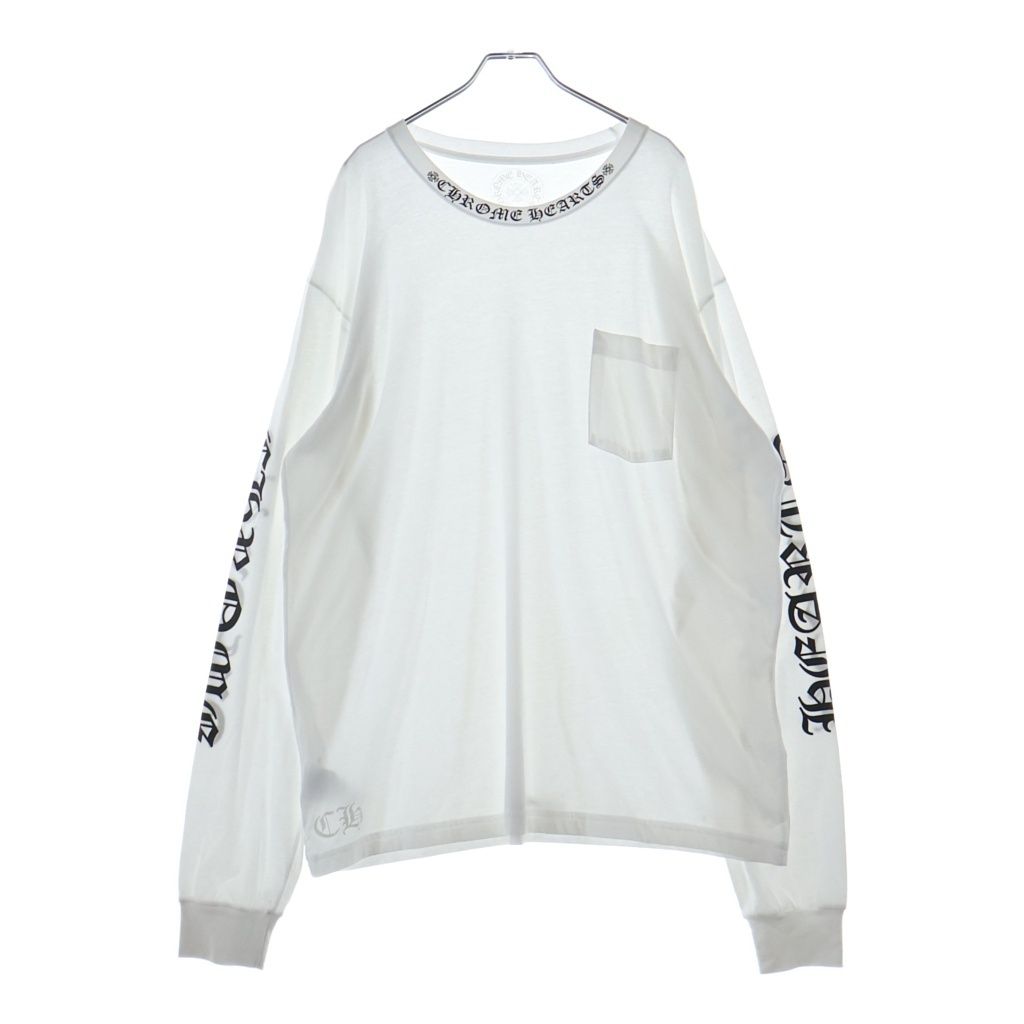 CHROME HEARTS (クロムハーツ) CH LS 1 ネックロゴ アームプリントクルーネック長袖Tシャツ 60,500円