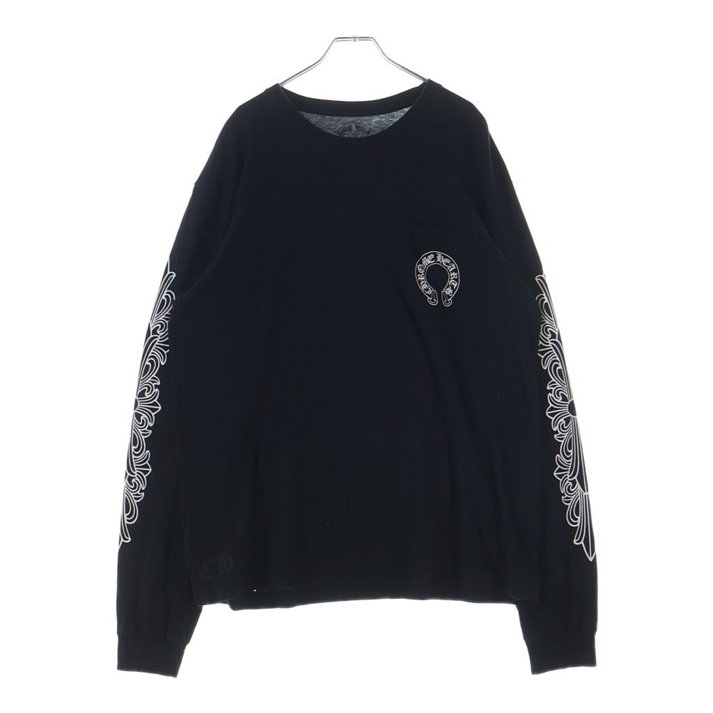 Chrome Hearts ホースシュー袖フローラルプリント　長袖Tシャツ　XL CHROME HEARTS (クロムハーツ) CH L/S T-SHIRT アームフローラル