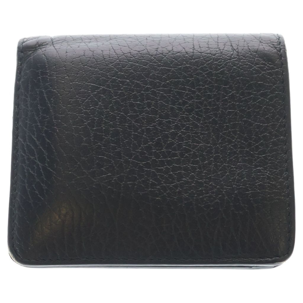 Maison Margiela (メゾンマルジェラ) Compact Bi Fold Wallet コンパクト フォールド ウォレット レザー二つ折り財布 ブラック S56UI0140