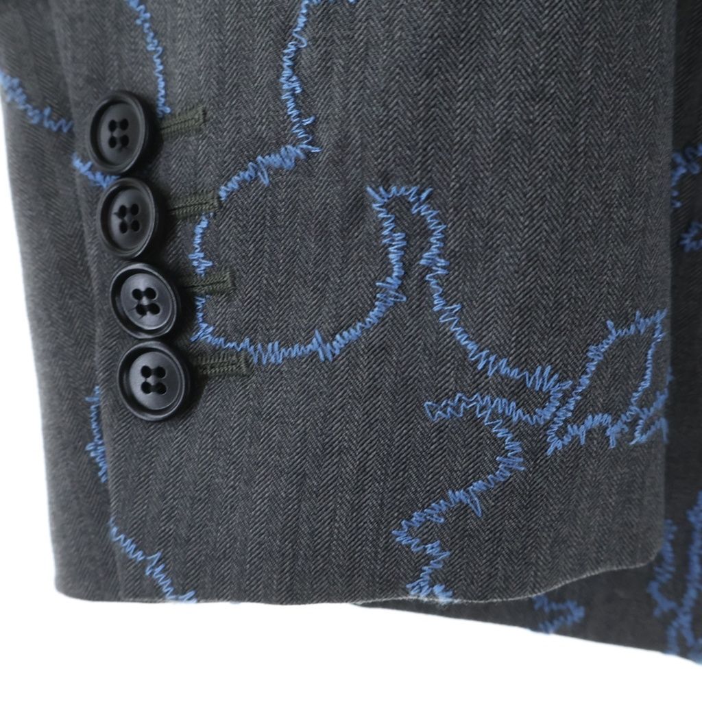 Dior 16ssネイビー 花刺繍 テーラードジャケット Dior HOMME (ディオールオム) 16AW 花刺繍 テーラード ジャケット