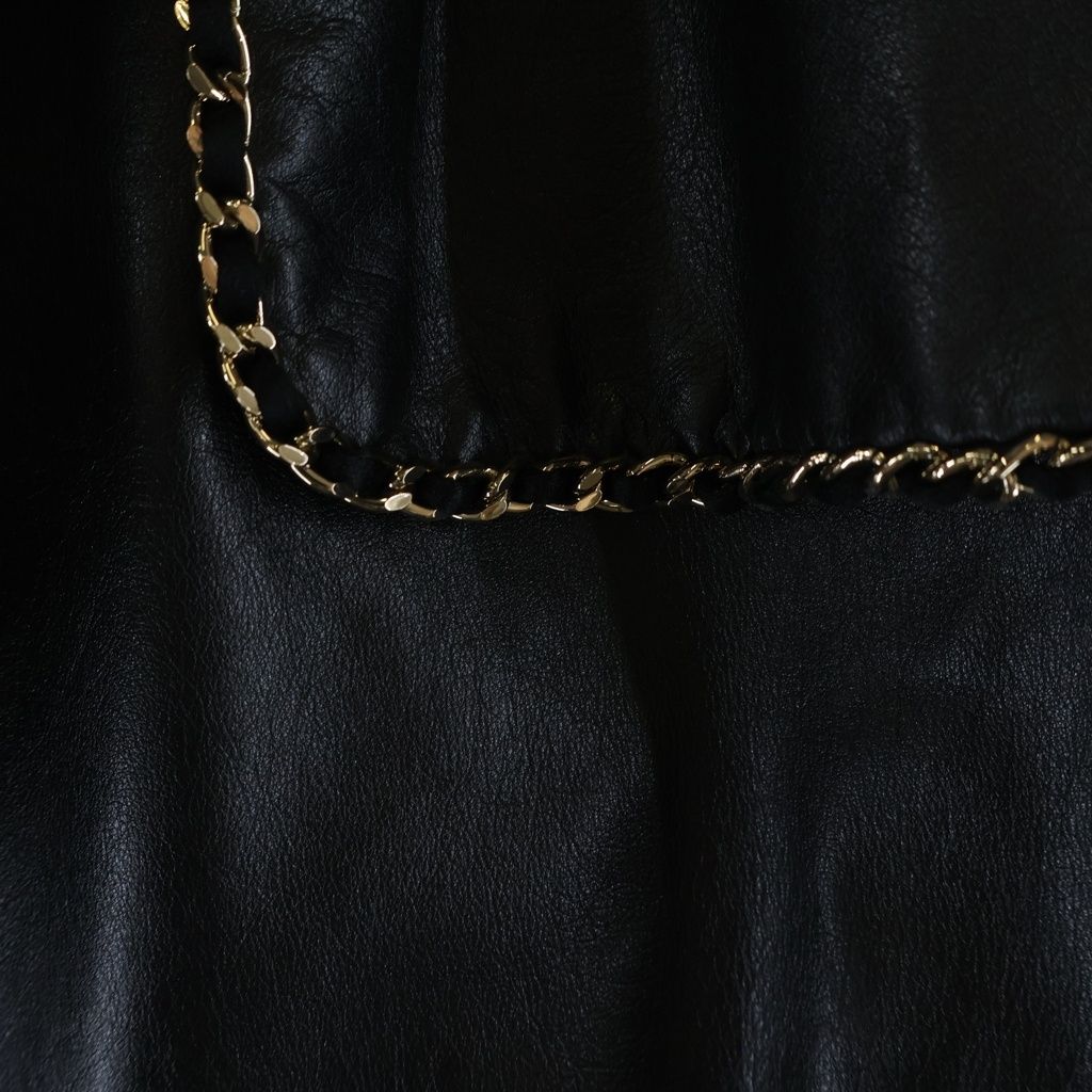 CHANEL (シャネル) ココボタン カーフレザー ダブルチェースターコート