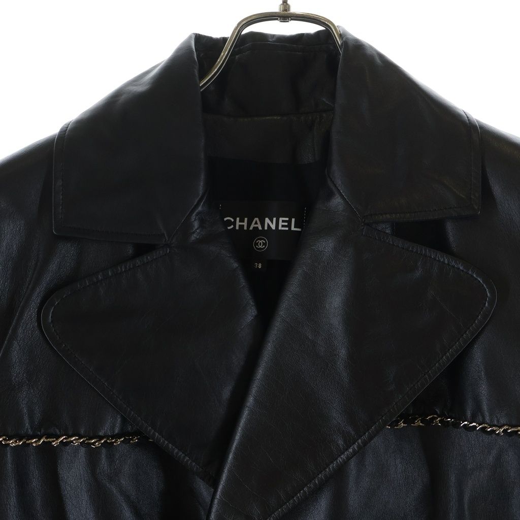 CHANEL シャネル カシミヤダブルコート ロング ココマーク ココボタン CHANEL (シャネル) ココボタン カーフレザー ダブルチェースターコート