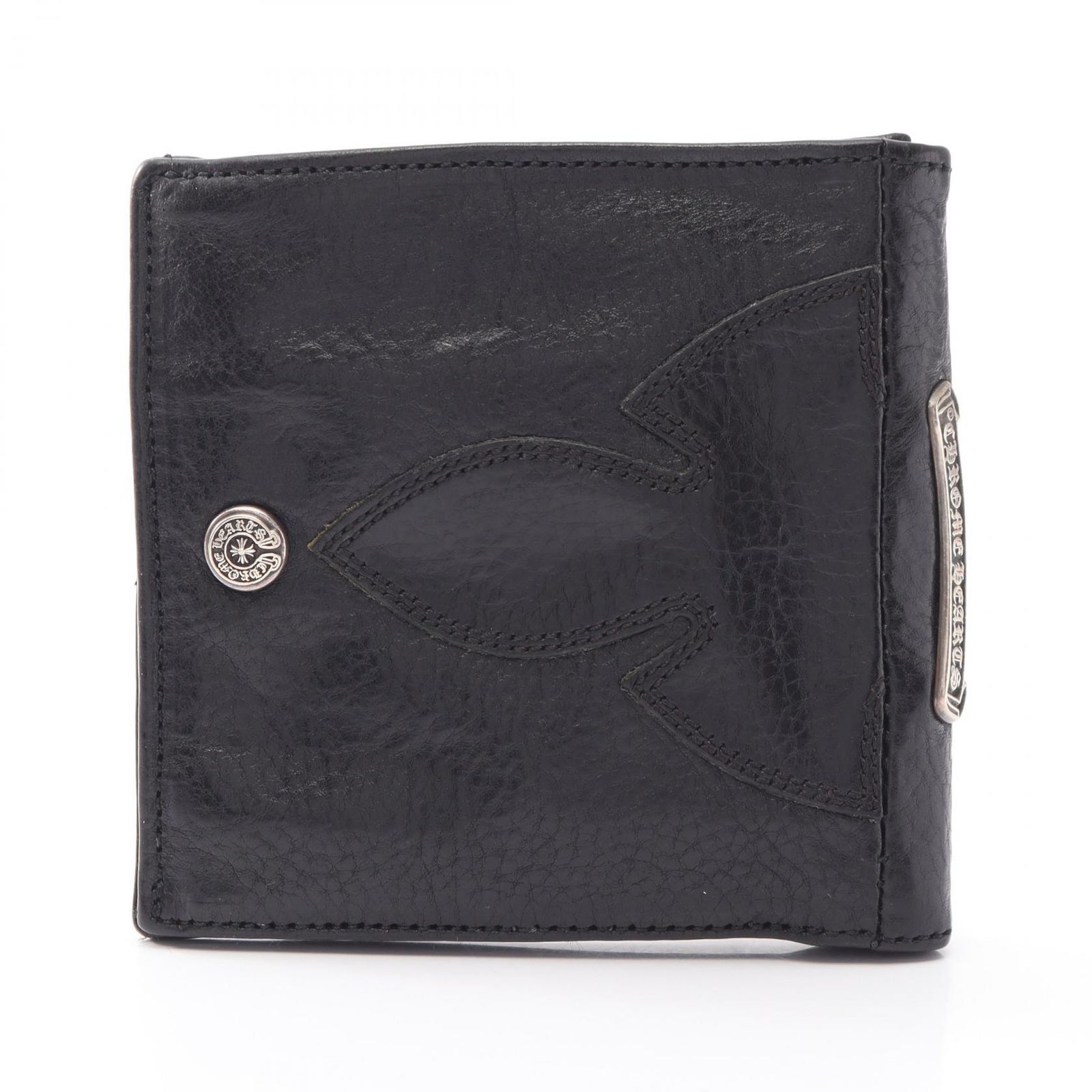 クロムハーツ CHROME HEARTS 二つ折り財布 キャッシングインウォレット フレアニー ホースシューボタン レザー フレアニー 二つ折り財布 メンズ Used A 147,400円