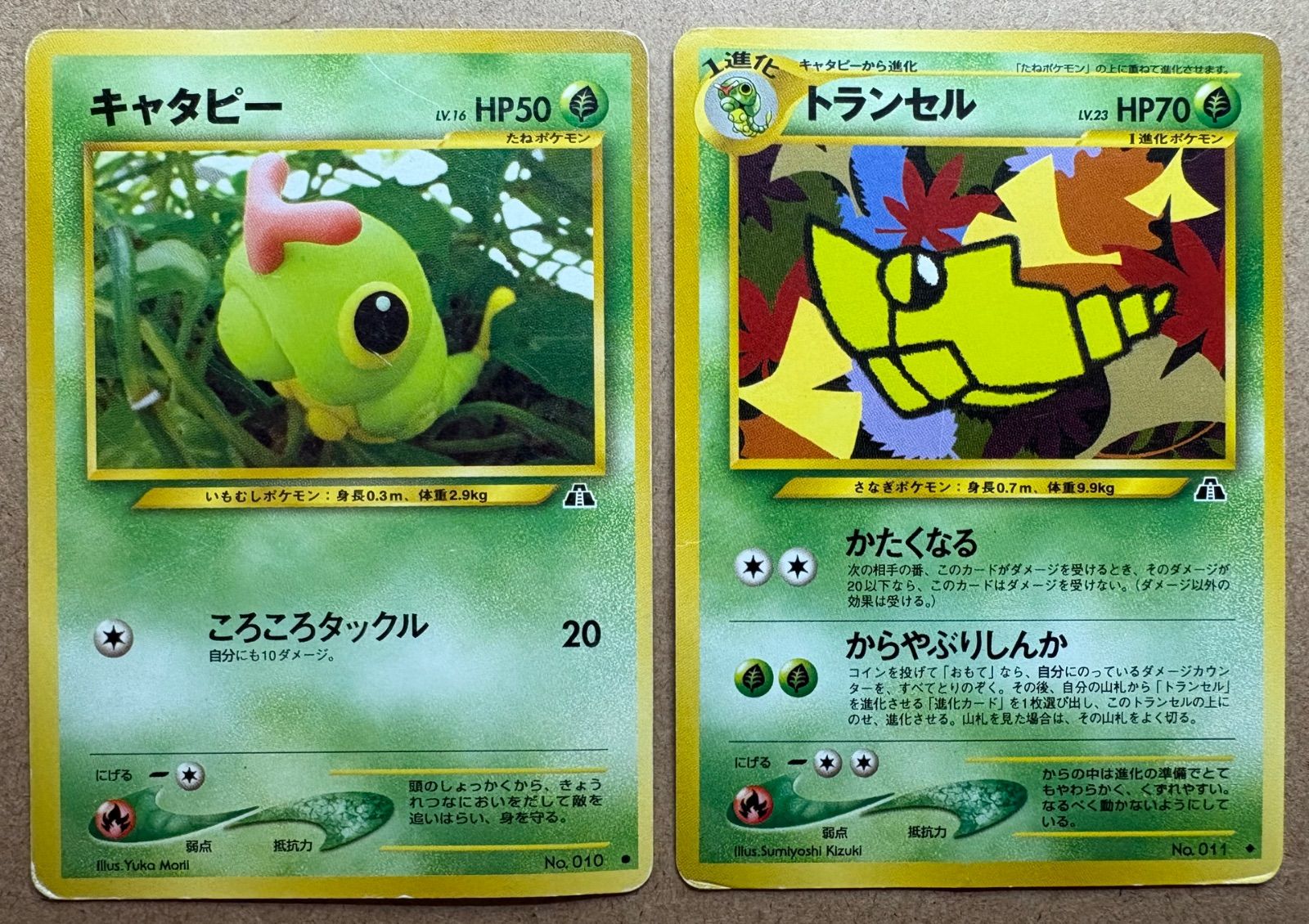 【PSA10】ポケモンカード　旧裏　キャタピー　neo neoシリーズのキャタピー＆トランセル(ダメージ特価品) ポケモンカード