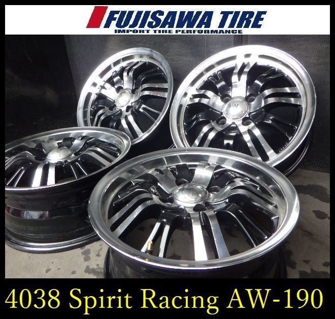 【4038】20B▲送料無料▲Spirit Racing AW-190 ホイール▲14x6.0J 4穴 PCD100 +38▲4本 26104134