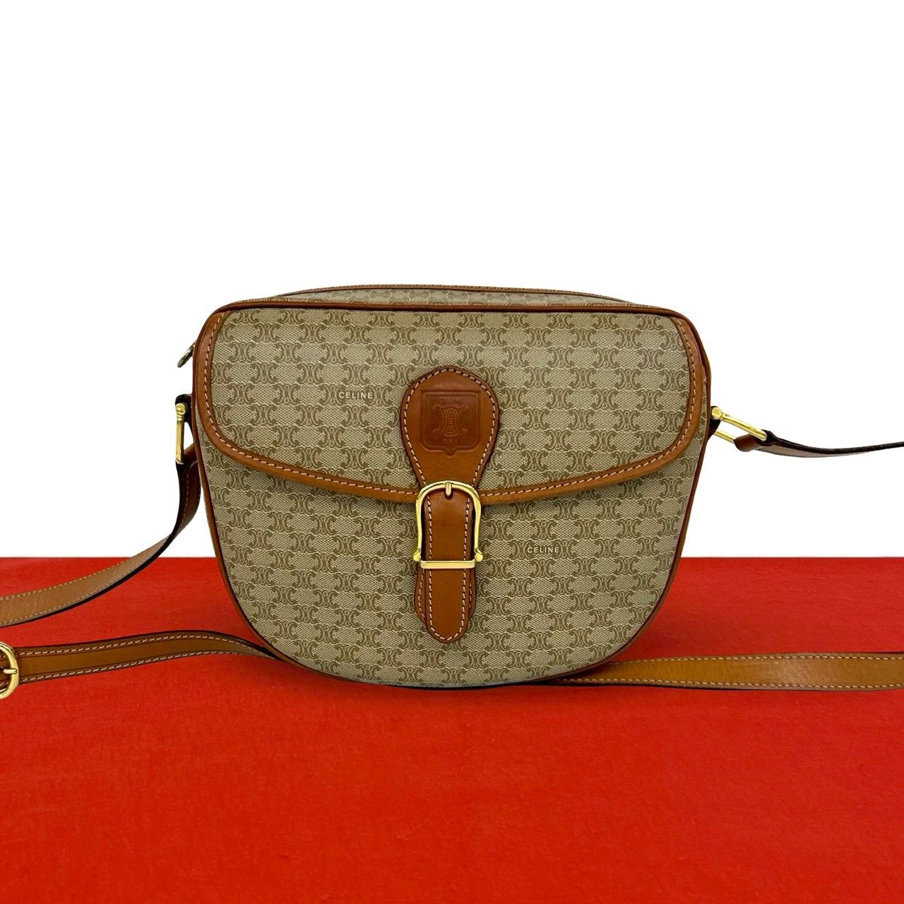 極 美品 CELINE セリーヌ ヴィンテージ マカダム ブラゾン トリオンフ