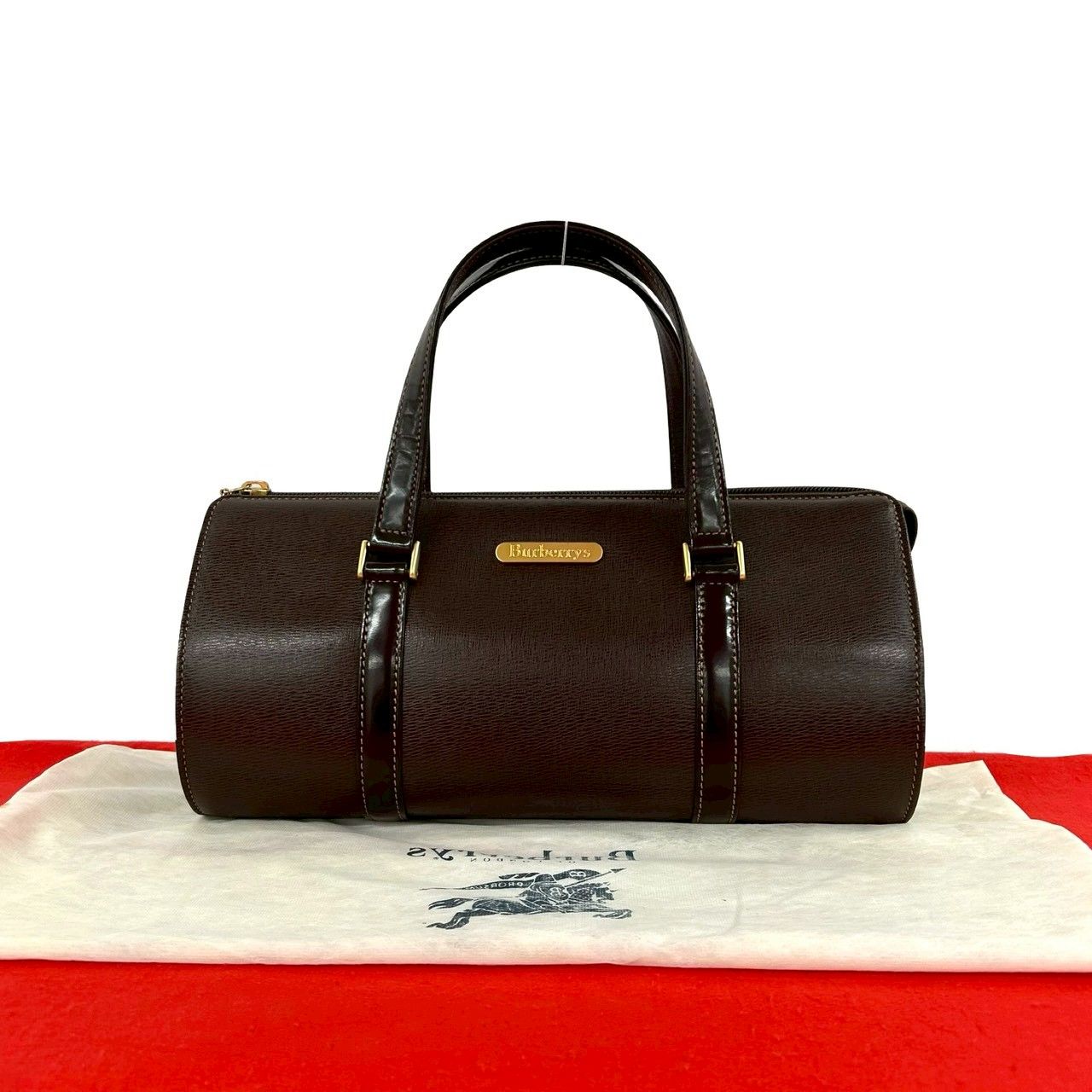 極 美品 保存袋付 BURBERRYS バーバリーズ ロゴ 金具 ノバチェック