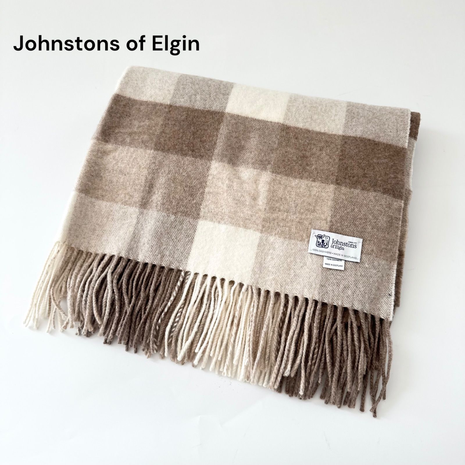 ジョンストンズ Johnstons of Elgin カシミヤ100% 大判 ストール