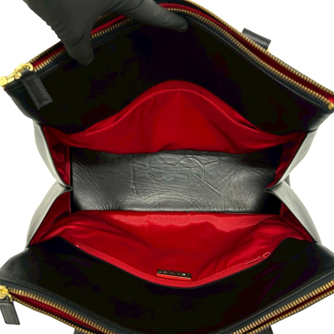 極 美品 箱 袋付 YVES SAINT LAURENT イヴ・サンローラン ロゴ 刻印