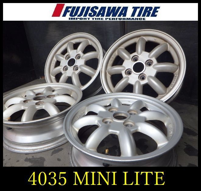 【4035】10B▲送料無料▲MINI LITEホイール▲14x4.5J 4穴 PCD100 +45▲4本 26104131